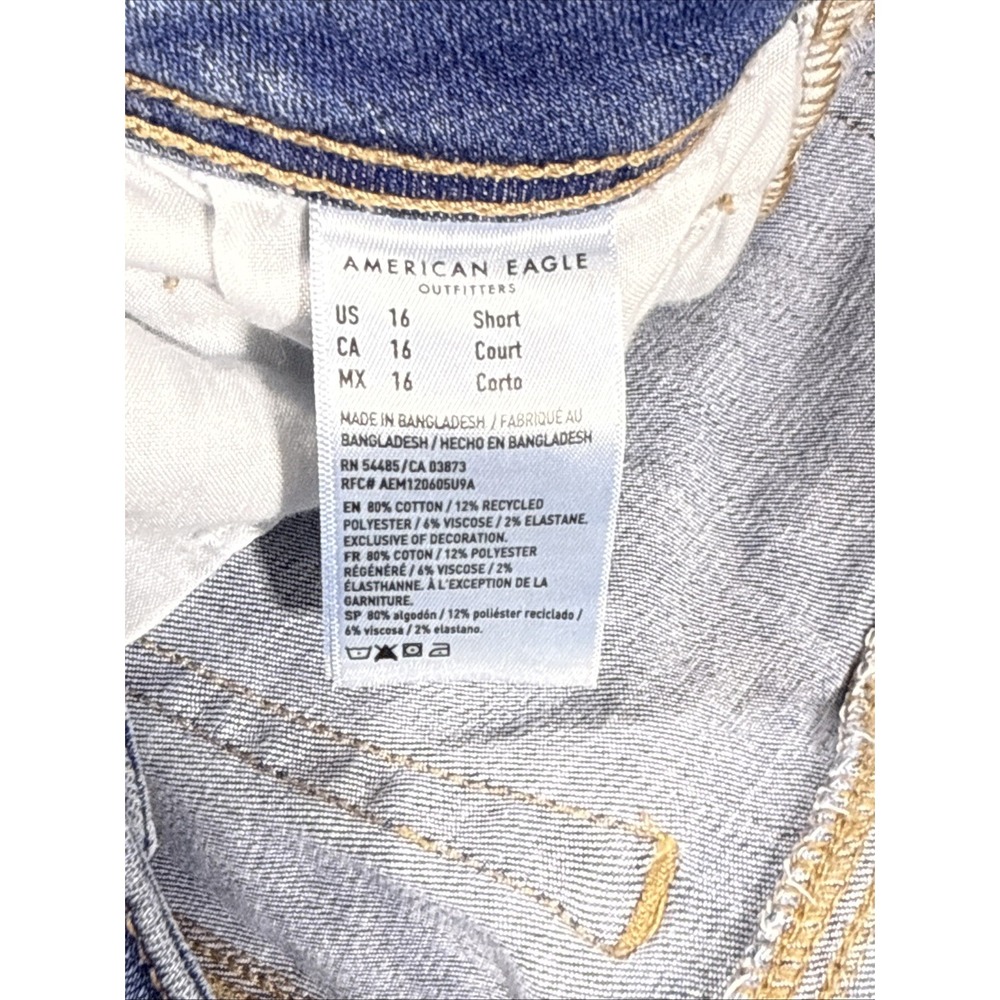 American Eagle Kick Boot Jeans Womens SIze 16 SHORT Hippie Cowgirl Boho Rodeo - Picture 10 of 15